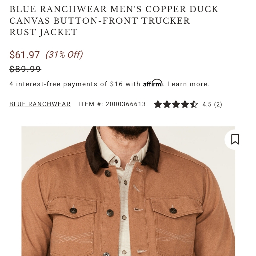 Blue Reachwear Jacket with Corduroy Collar - Picture 7 of 7